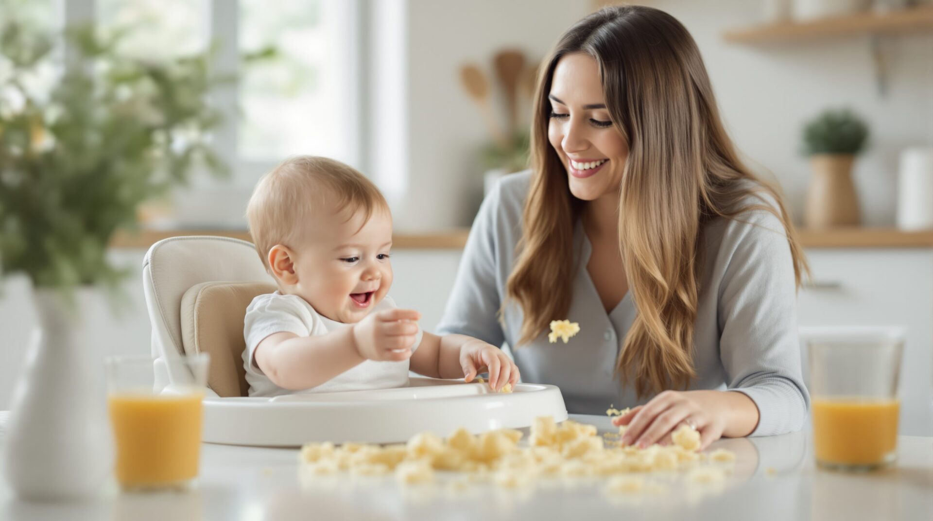 bebe jette nourriture par terre