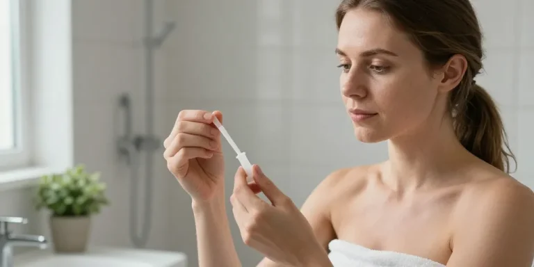 femme se mettant un tampon