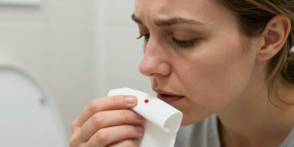 goutte de sang après urine chez la femme